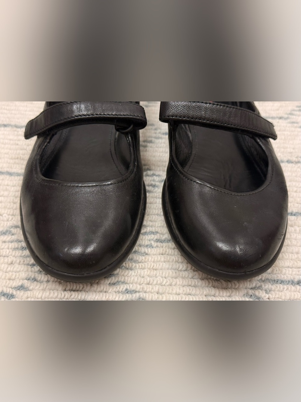 Archival PRADA SPORT Y2K Black Leather Mary Jane Flats Linea Rossa Red Stripe 37 - Picture 5 of 16